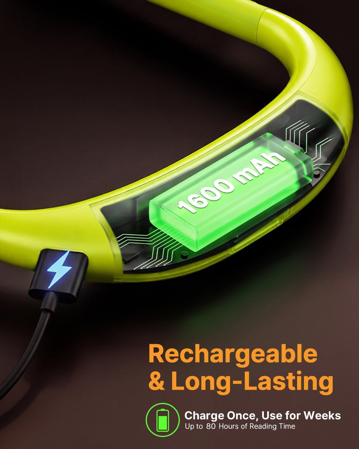 Reading Light, Rechargeable Neck Light, Stepless Dimming Book Light