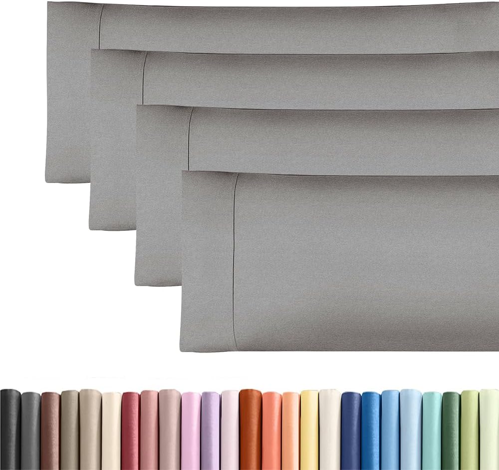 Standard Pillow Cases Set of 10 - Ultra Soft Hotel Quality Pillowcase Covers - Comfy, Cozy & Wrinkle Free - Shrink, Stain and Fade Resistant - Machine Washable Pillow Protectors - 10 Pcs Set - White - Colors A