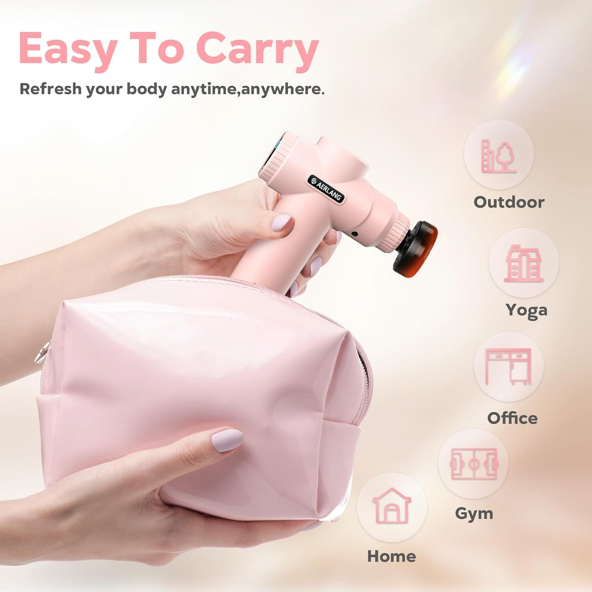 AERLANG Christmas Gift for Women Massage Gun with Heat deep Tissue Pink