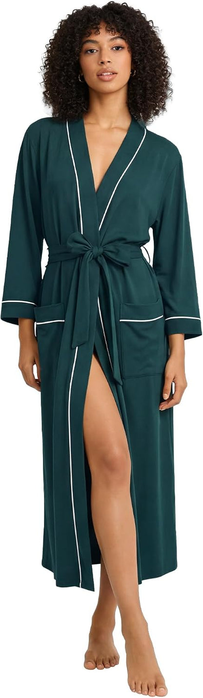HEARTNICE Womens Cotton Robe, Soft Lightweight Long Knit Bathrobe
