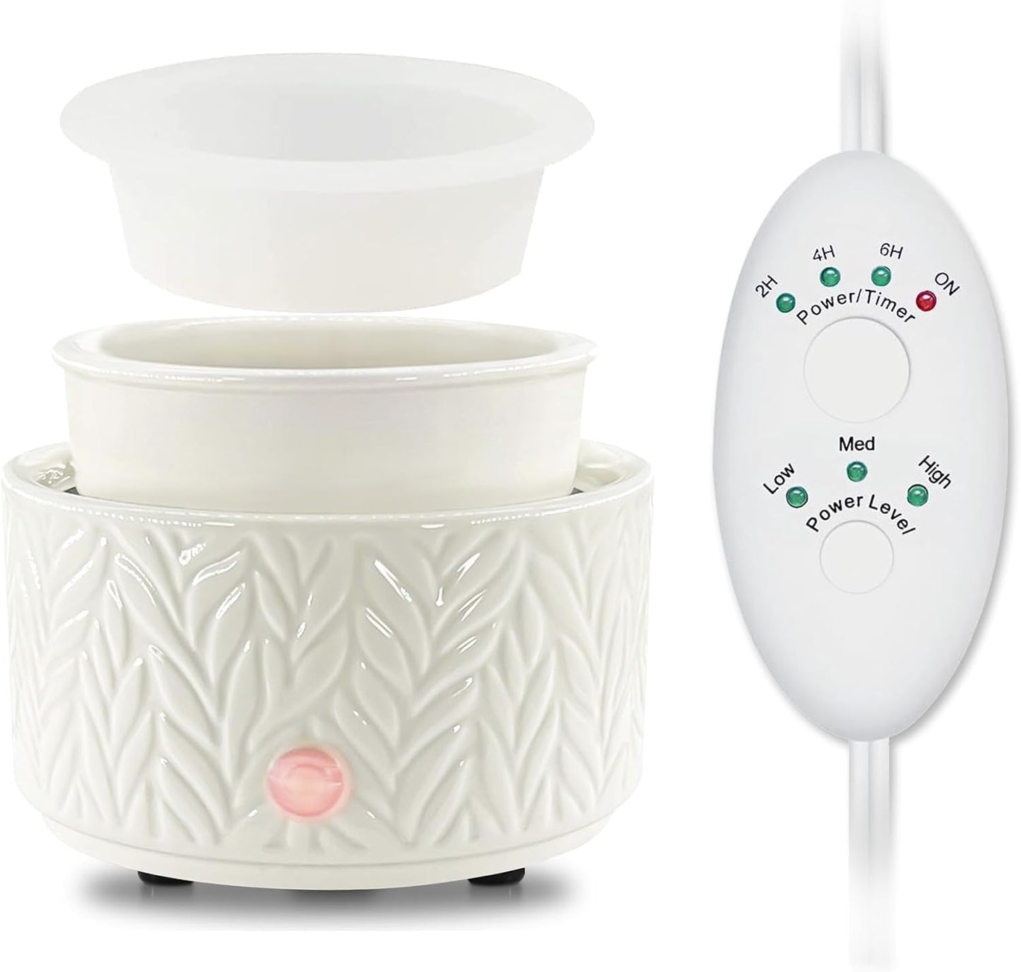 EQUSUPRO Wax Melt Warmer for Scented Wax Melts 3-in-1 Electric Ceramic Candle Wax Warmer Burner Fragrance Wax Melter for Home Office Bedroom Gift & Decor (Leaf)