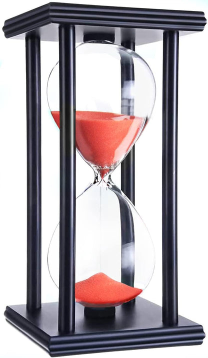hourglas Sand Timer 30/60 Minutes Desktop Decorations Reloj de Arena ampulheta Sandglass (Black Sand,5.5 * 3.2 * 3.2inch,30min)