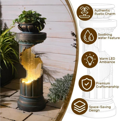 Sunlinua Modern Indoor Tabletop Water Fountain for Office Decor