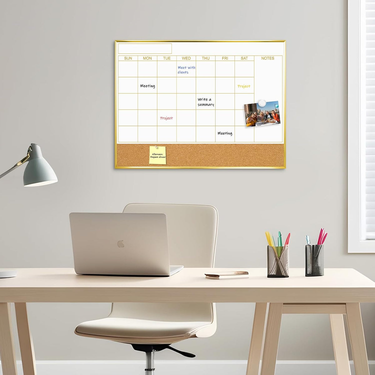 Dry Erase Calendar Whiteboard, 24''x18'', Monthly White Board Planner