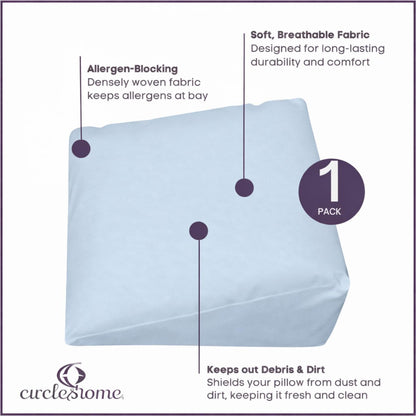 CirclesHome Pillow Protectors 4 Pack Standard Zippered - 100% Cotton Breathable Pillowcases - Protects Pillows from Dirt, Dust and Debri (Standard - Set of 4 - 20x26)