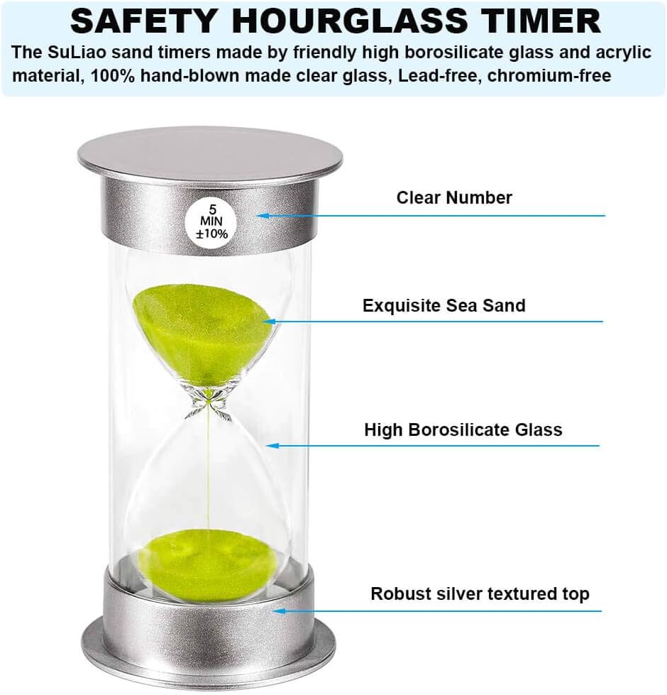 2 Minute Hourglass Sand Timer with Suction Cup,Unbreakable Sucker Sand Clock Timer 2 min,Plastic Mini Sand Watch,Rotatable Reloj De Arena for Kids Toothbrush(Blue)