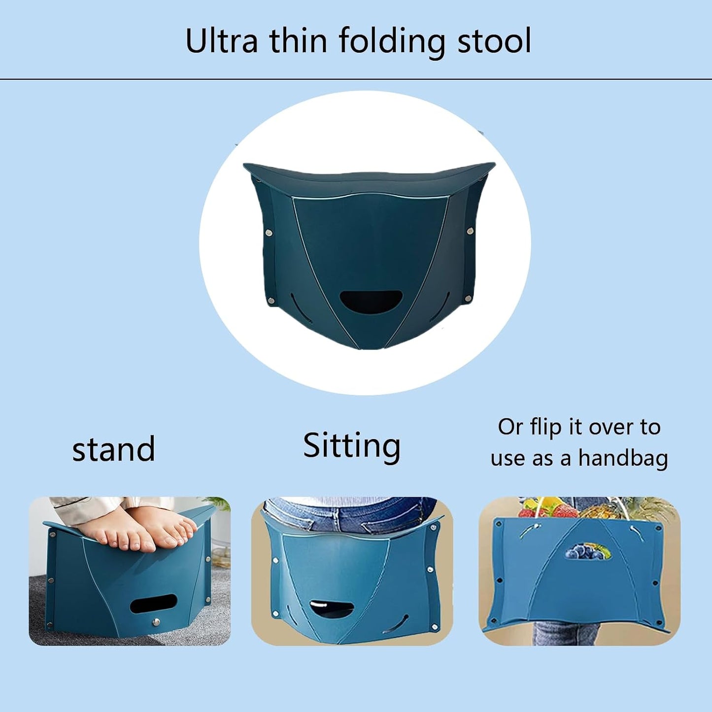 Travel Foot Rest for Airplane,Airplane Foot Rest,Portable Folding Under Desk Foot Stool,Relieves Back & Knee Pain,Comfortable for Long Flights,Cars,Trains,Ultralight Mini (Dark Blue)