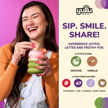 YULU FOODS Matcha Instant Latte Mix (12 Servings, 8.47 oz) | 3-in-1 Japanese Matcha Latte Powder with Creamer & Sugar | Non-Dairy | Hot or Iced Café-Style Latte in Seconds
