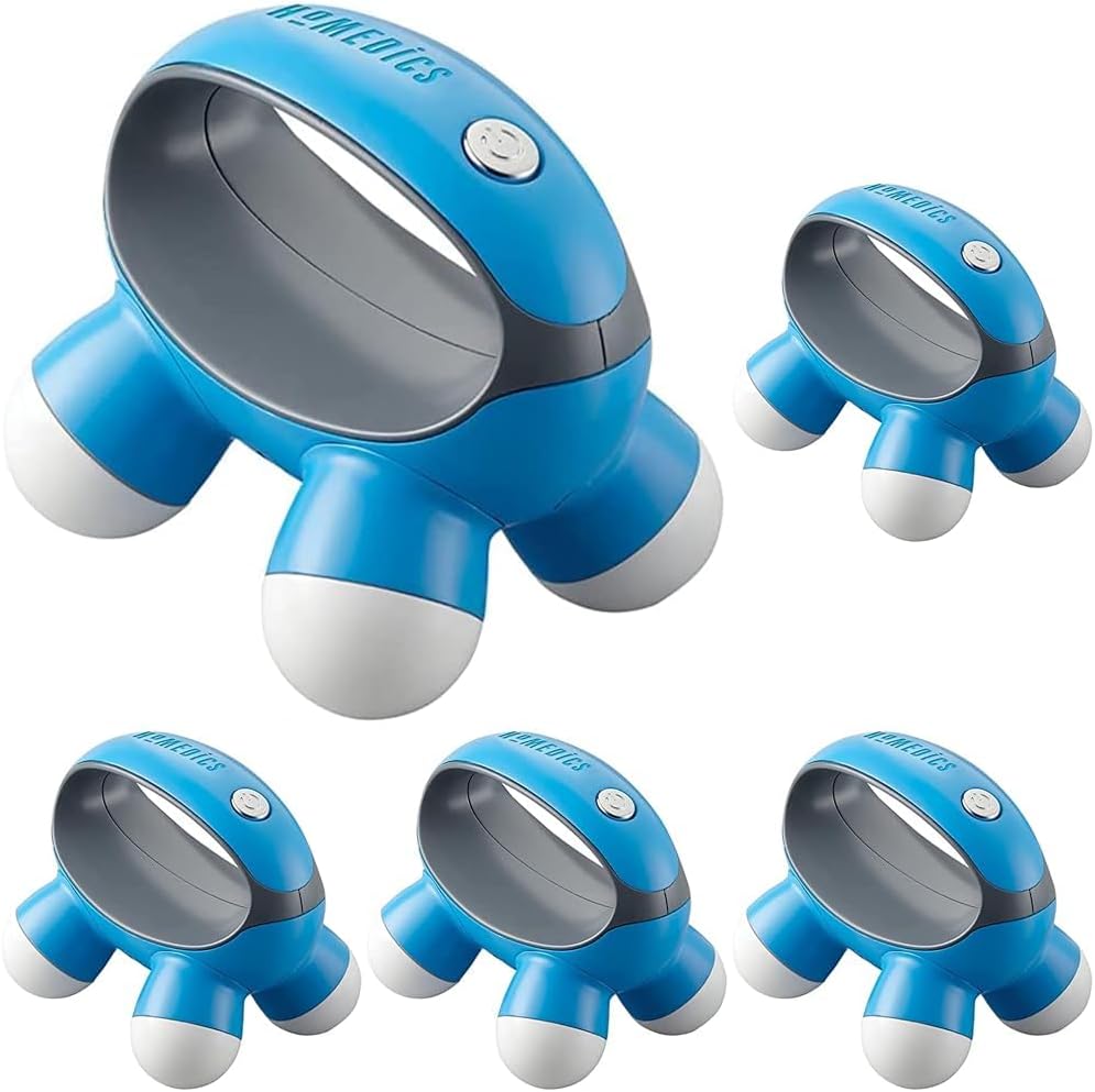 HoMedics, Quatro Mini Hand-Held Massager with Hand Grip, Battery Operated Vibration Massage, 4 Massage Nodes, Powered by 2 AAA Batteries (Included), Assorted Colors