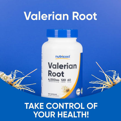 Nutricost Valerian Root Extract 120 Capsules for 60 Servings Per Bottle