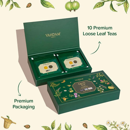 VAHDAM, Oprah's Favorite Tea Gift Set | 3 Premium Chai Teas in Golden Tin Caddy Gift Box | Exotic Chai Tea Blends | Gluten Free, Non GMO | Gifts for Men And Women