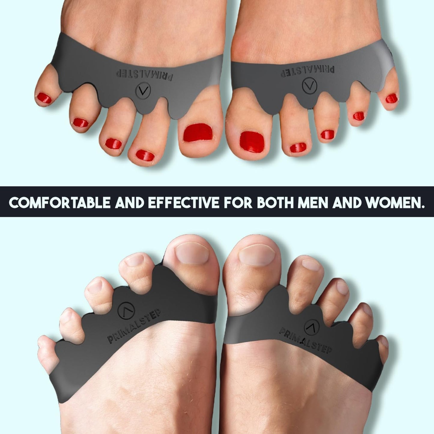 VYCE PrimalStep Toe Separators, Spreaders, Spacers, Straightener to Correct Toes for Men and Women, Bunion Corrector, Plantar Fasciitis and Athletic Mobility, S/M