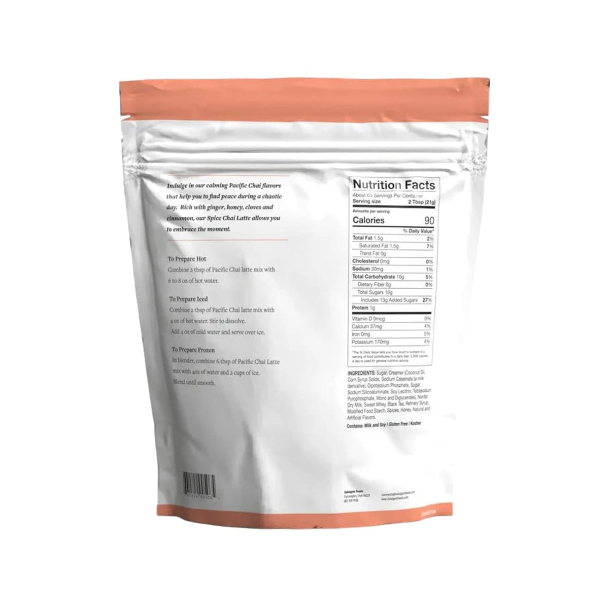 Pacific Chai Spiced Chai Latte Mix, Instant Chai Tea Latte Drink Mix, Gluten Free, Kosher Certified Powder Beverage, Café Style Chai Latte, 3 LB