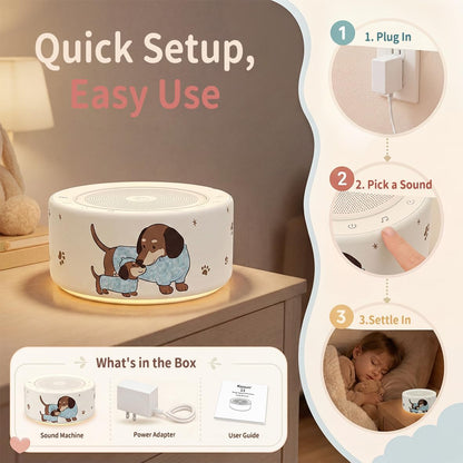 Kipcush White Noise Machine for Baby & Adults, 30 Soothing Sounds, Soft Non-Glare Nursery Lamp, 8 Color Night Lights, Memory Function (Angel V1 White, Standard)