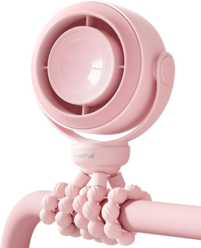 SWEETFULL Portable Stroller Fan, Pinch-Proof Baby Fan - Cream