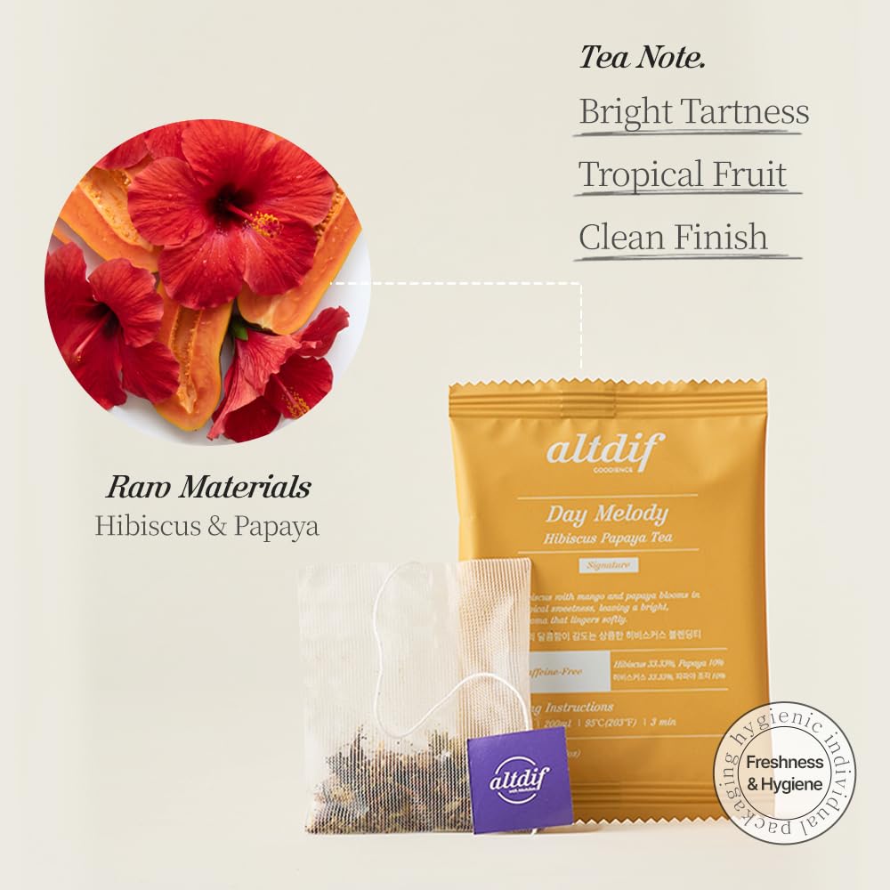 KKOKDAM altdif Refresh Tea Gift Set, 3 Caffeine Free Blends, 12 Tea Bags