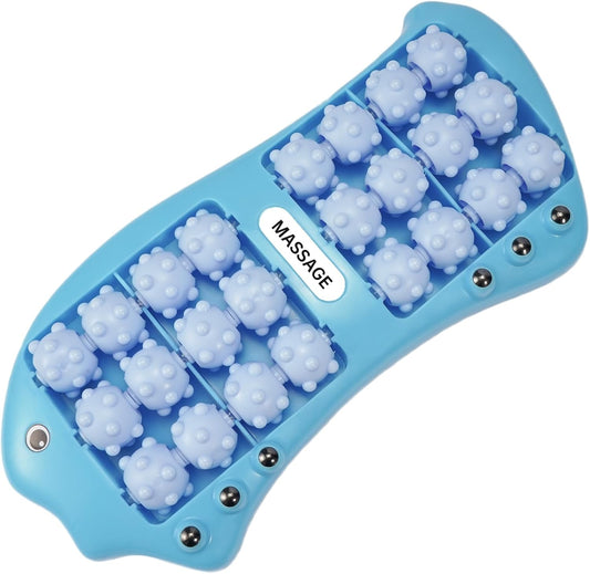 Foot Massager Roller for Plantar Fasciitis Relief, Dual Foot Acupressure Therapy for Pain Relief, Stress Relief and Improved Circulation, Portable Reflexology Tool for Home and Office Use