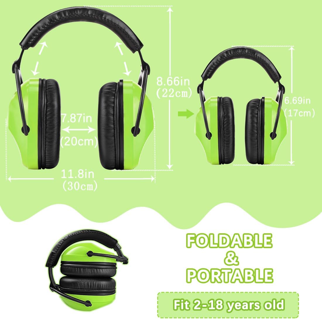 ZOHAN EM030 Kids Ear Protection, Noise Cancelling Headphones Ear Muffs for Autism Sensory, Safety Noise Reduction Hearing Protection for Monster Truck/Concerts/Fireworks/Air Shows