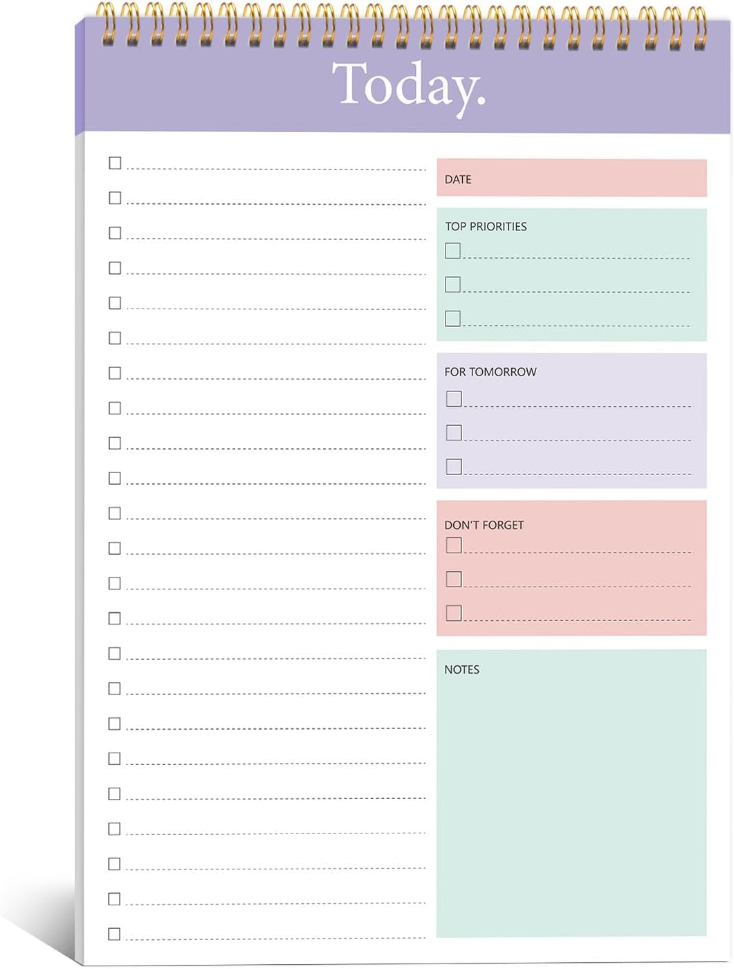 To Do List Notepad - Daily Planner Notepad 104 Pages Task Planner, 6.7" x 9.8" Double Sided Spiral Notebook with Checklist Productivity Planning Pad for Work Office Home-Pink