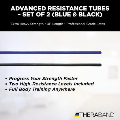 THERABAND Resistance Tubes, Band, Exercise, Set