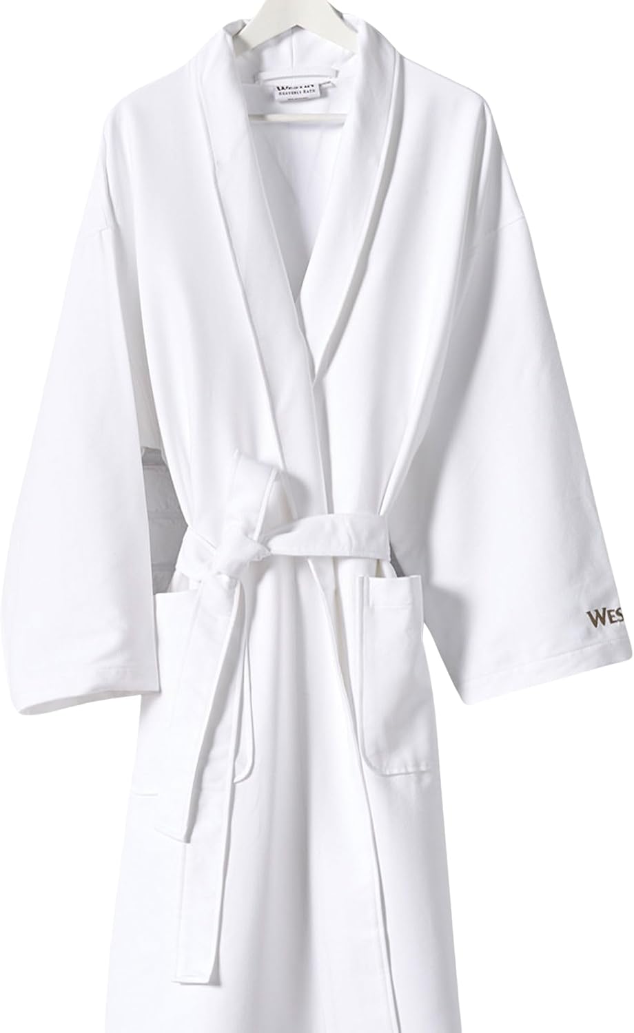 Westin Spa Robe - Soft, Absorbent Microfiber Robe - White Lightweight Hotel Bathrobe - One Size