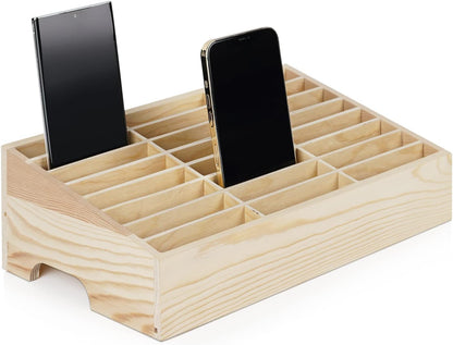 36 Slots Cell Phone Holder Classroom, Wooden Phone Lock Box