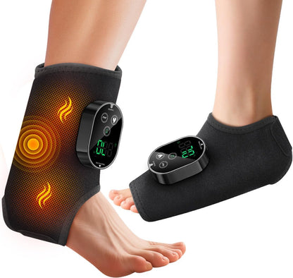 Foot Massager for Neuropathy Plantar Fasciitis Pain Relief, Cordless Heated Vibrating Cloud-Soft Ankle Wrap Feet Massage, Portable 2H Run Time, 6 Heats, 3 Modes, Auto-Off Timer, 1pcs