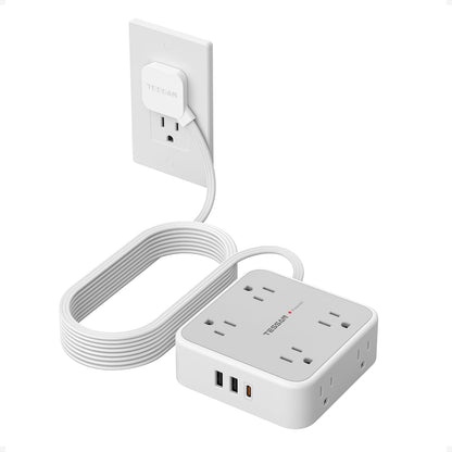 TESSAN Surge Protector Power Strip with 900J Surge Protection, 5 Ft, Grey