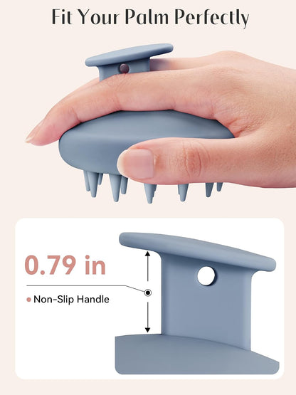 HEETA Scalp Massager Hair Growth, Scalp Scrubber with Soft Bristles, Integrated Silicone Design, Exfoliator for Dandruff Removal & Relaxation, Shampoo Brush Fit Wet Dry Hair Use, Black