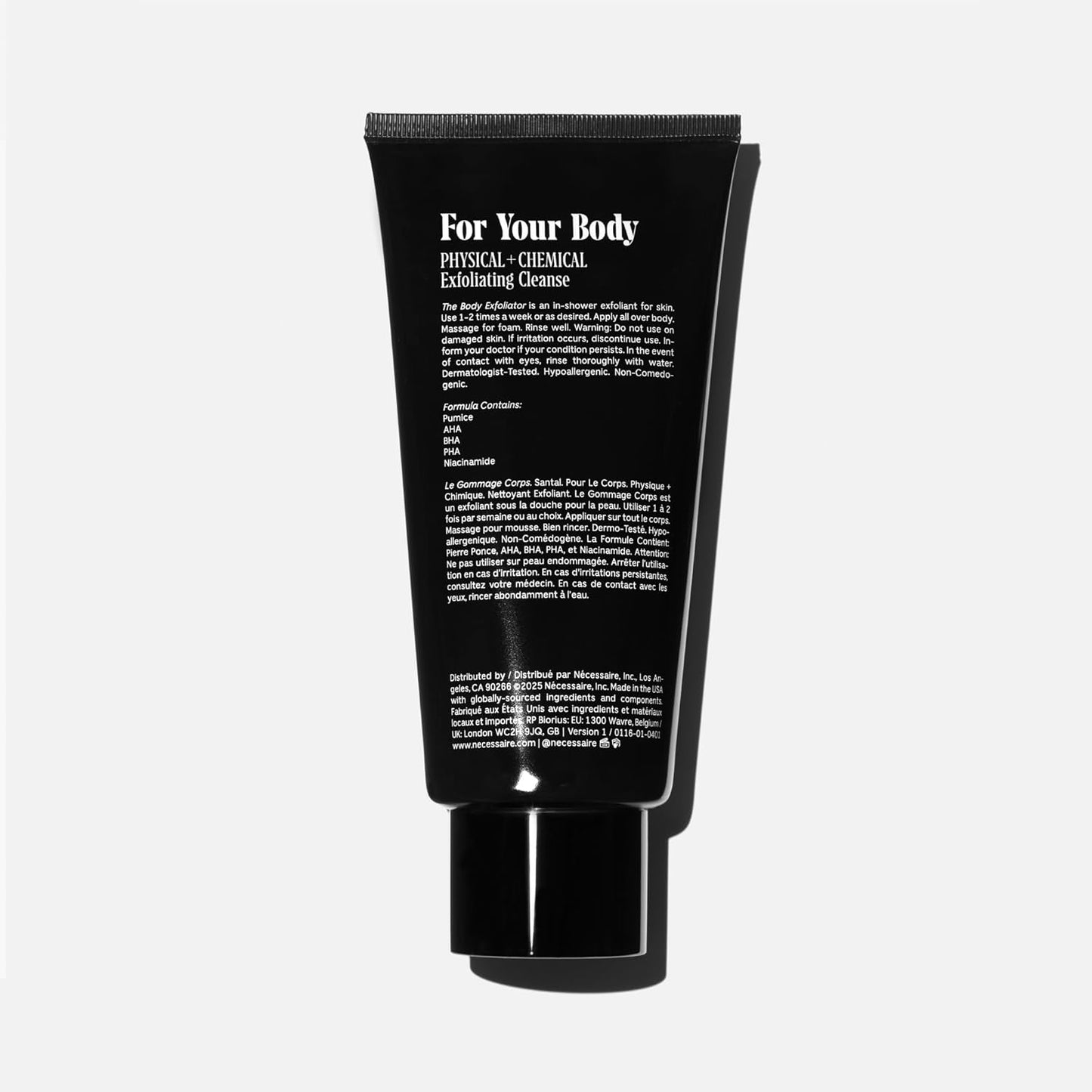 Nécessaire The Body Exfoliator. Eucalyptus. AHA/BHA/PHA. Resurface Skin. Smooth KP and Rough Patches. Hypoallergenic. Dermatologist-Tested. 180 ml / 6.1 fl oz