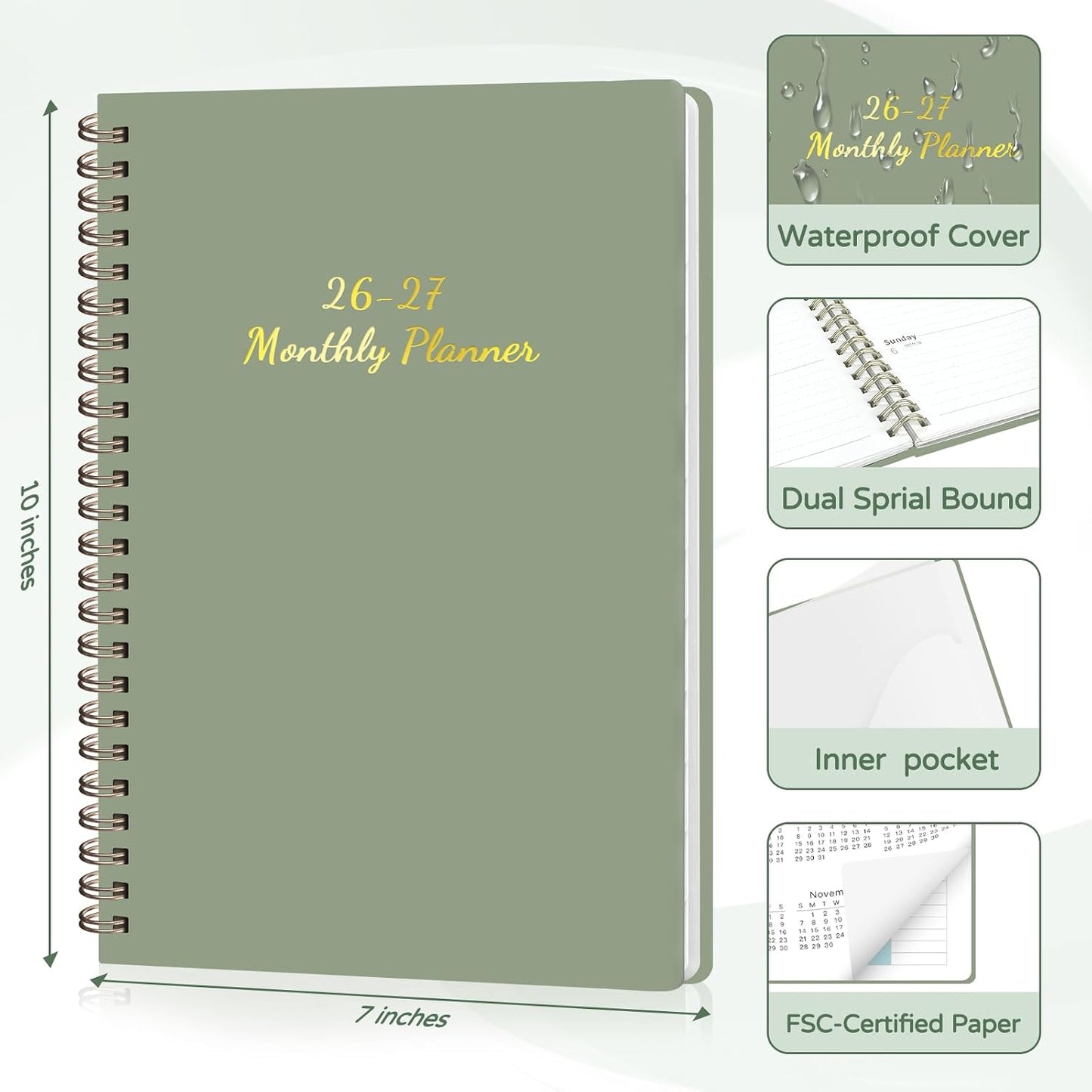 Weekly To Do List Notepad, 52 Sheets, Undated Weekly Planner, Letter Size | 8.5"x11", 100GSM, Thick Paper, Twin-Wire Spiral Bound, Tear Off Desk Pad, For Women & Man, Home School & Office Work