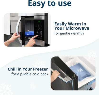 Microwave Heating Pad (with Removable Cover) – Weighted Microwavable Moist Heat Therapy Pad for Back, Neck, Shoulders, and Cramps – Portable, Reusable Cold or Warm Compress, 10" x 7", 2.5lbs