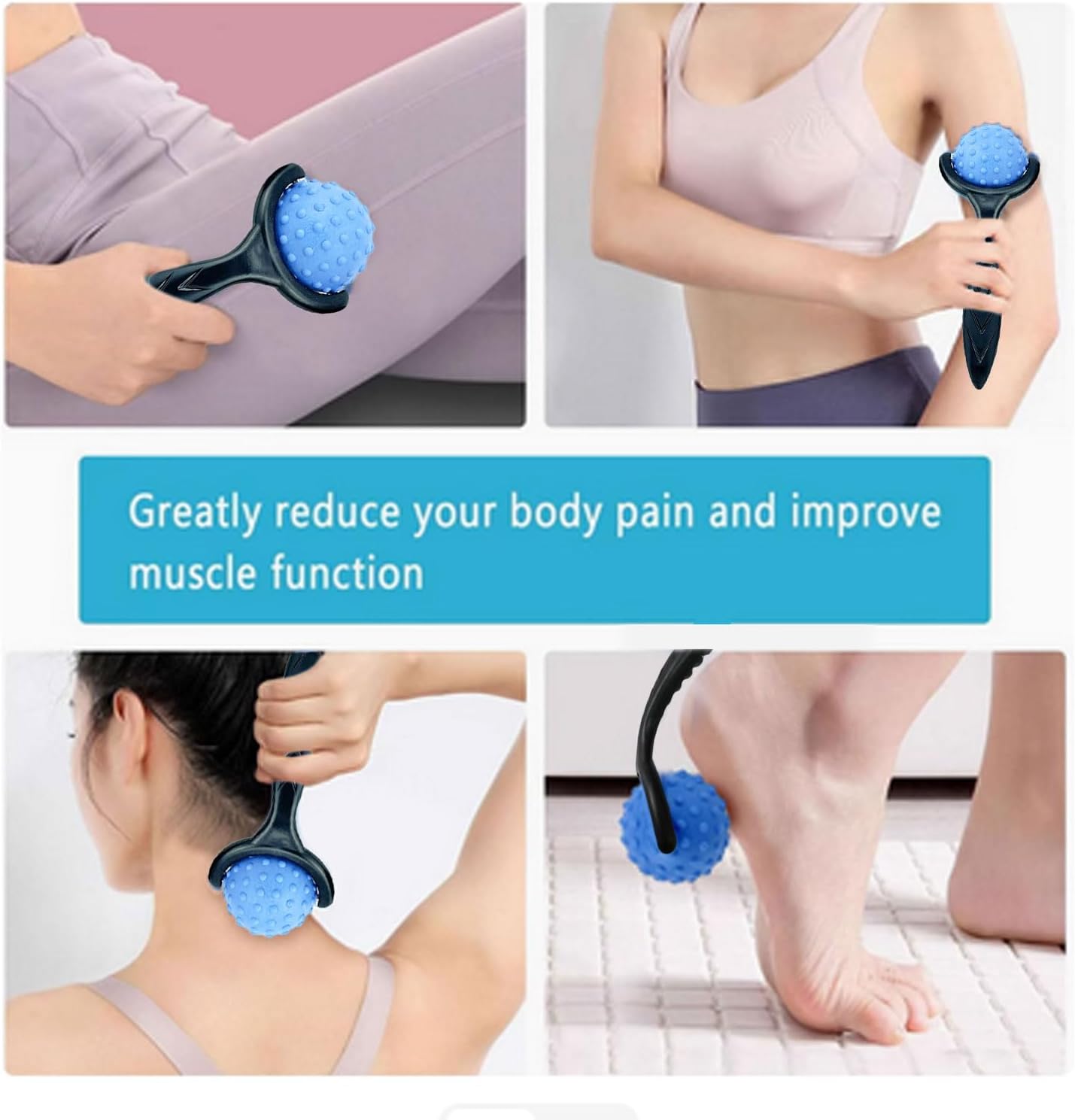 Everjoys Massage Ice Roller Ball, Cold & Heat Therapy Relief Massager, Deep Tissue Massage Pain Relief, Massager Tool for Back/Neck/Body/Face/Foot Pain, Muscles Recovery