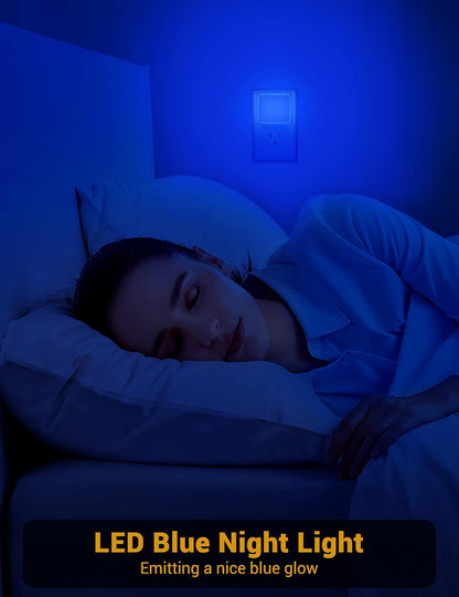 JandCase Amber Night Light[2 Pack], Night Lights Plug into Wall, LED Plug in Nightlight with Dusk-to-Dawn Sensor, 0.3W Dim Night Light for Sleep, Bedroom, Bathroom, Hallway, Non-dimmable