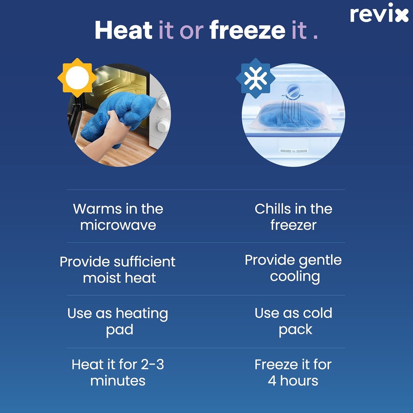 REVIX Heated Neck Wrap Microwave Heating Pad for Neck and Shoulders Pain Relief, Weighted Neck Warmer Microwavable with Miost Heat, Unscented