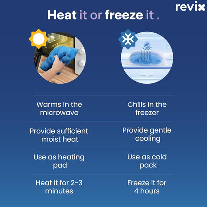 REVIX Heated Neck Wrap Microwave Heating Pad for Neck and Shoulders Pain Relief, Weighted Neck Warmer Microwavable with Miost Heat, Unscented