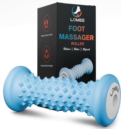 LOMEE Foot Roller Massager for Plantar Fasciitis, Foot Arch and Heel Pain Relief, Deep Tissue Muscle Massage, Feet Ergonomic & Rounded Top Design