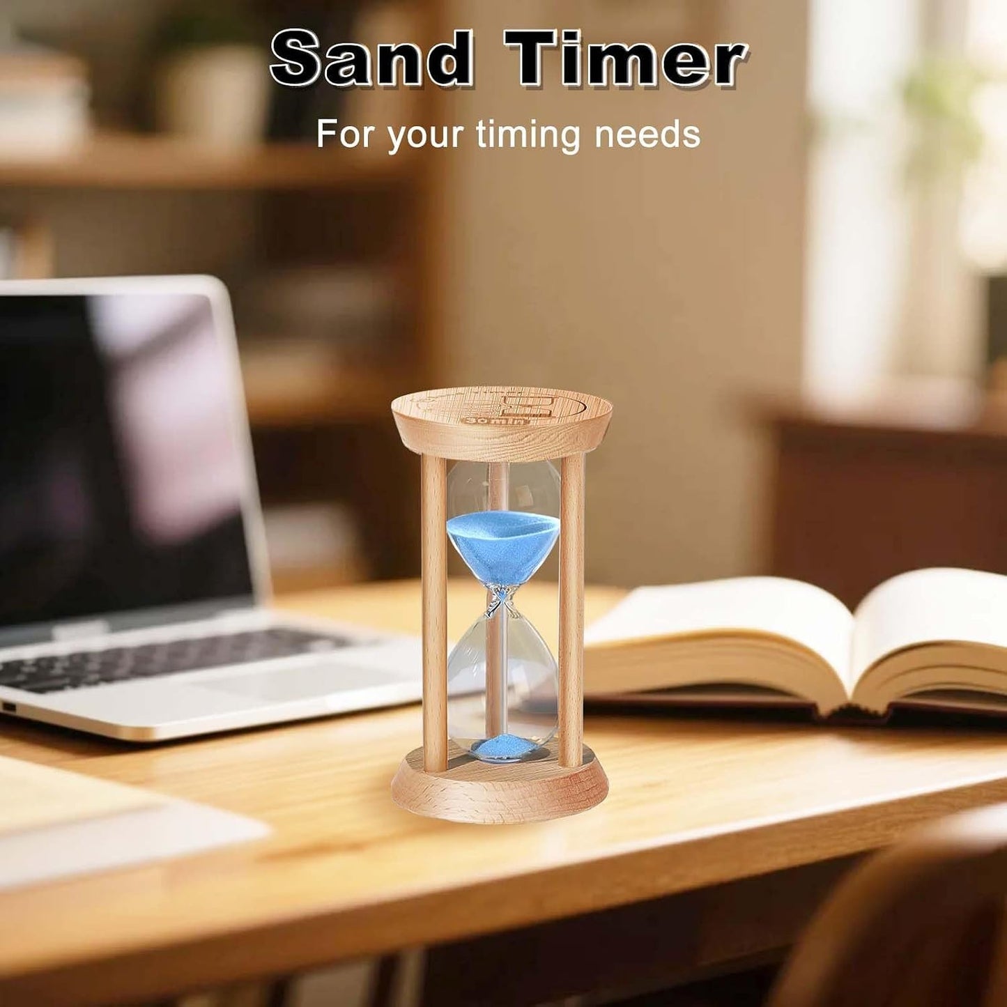 2 Minute Wooden Sand Timer,2 Min Hourglass, Small Sand Watch, Reloj De Arena, Hour Glass Sandglass for Home, Office, Decorative, Game, Classroom
