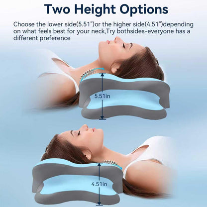Sleep Apnea Pillow with Neck Pain & Snoring Relief -Orthopedic Cervical Pillow,Ergonomic Contour Memory Foam Pillow for Side, Back,Stomach,Dreamers,Medium Firm (Darkgrey, Queen Size 25" lx15 wx5.8 h)