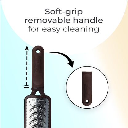 Microplane Colossal Foot File Scraper - The Original Stainless Steel Foot Rasp, Dead Skin/Callus Remover for Feet, Gentle Foot Scrubber, Pedicure Tools for Salon-Quality Foot Care, Black