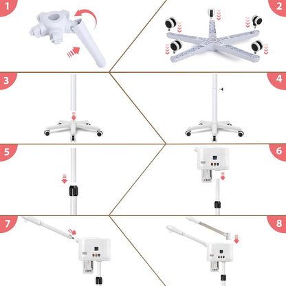 Professional Facial Steamer for Deep Hydration,2in1 Ozone Face Steamer with 5X Magnifying Lamp,Suitable for Home Use or Beauty Spa Deep Cleansing and Hydration