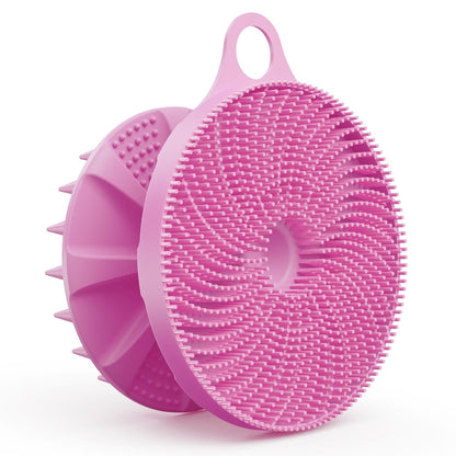 Silicone Body Scrubber 2 Pack, BEAUTAIL Shower Bath Scrubber, More Hygienic Than Traditional Loofah, Lather Nicely, Gentle Exfoliating Brush for Women Men Baby Sensitive Skin, Black+Purple