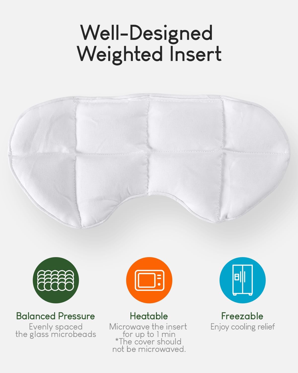 Sivio Weighted Eye Mask for Sleeping, Cooling & Cozy Reversible Blackout Sleep Mask for Women & Men, Microwave Freezable Heavy Blindfold for Airplane, Travel, Meditation, 0.55lb, Grey