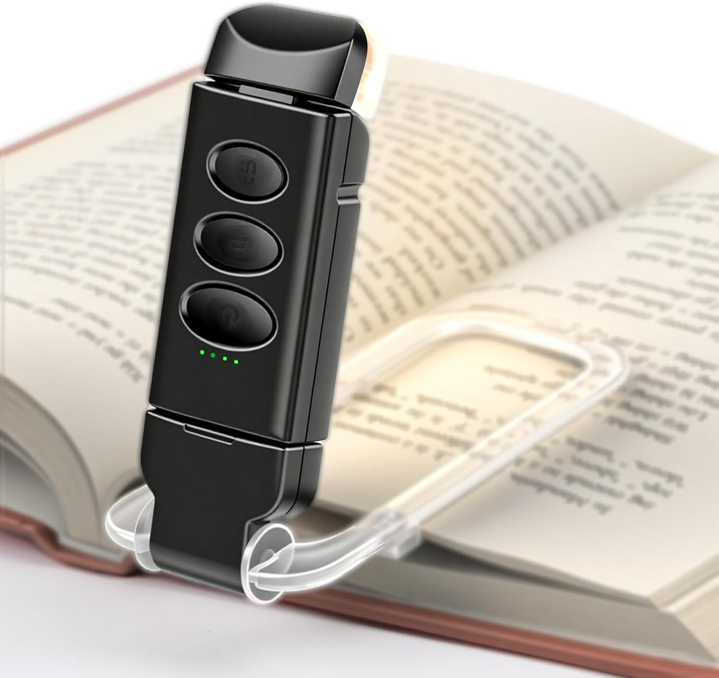 Book Reading Light, Rechargeable Book Lamp Clip on, Booklight with 5-Level Dimmable Brightness & 3 Color Temperatures, 360° Rotatable USB Eye Caring LED Night Reading Lamp for Bed, Travel