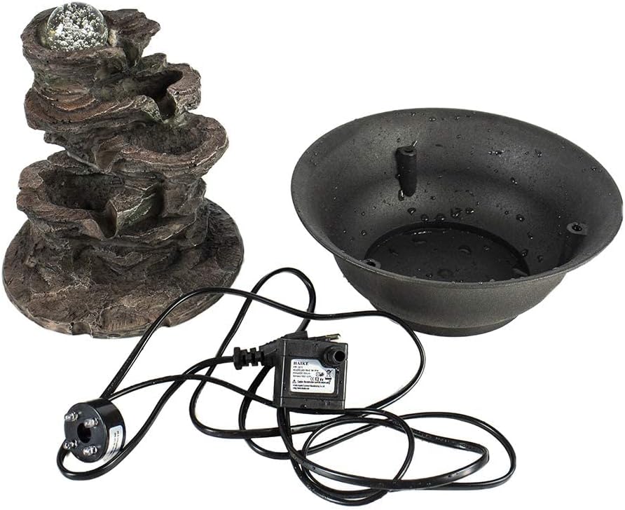 Ferrisland Tabletop Water Fountain, Zen Meditation Indoor Waterfall Fountain, Heart Shape Decoration with LED Light for Home Office Bedroom Relaxation Decor, Gift Ideas