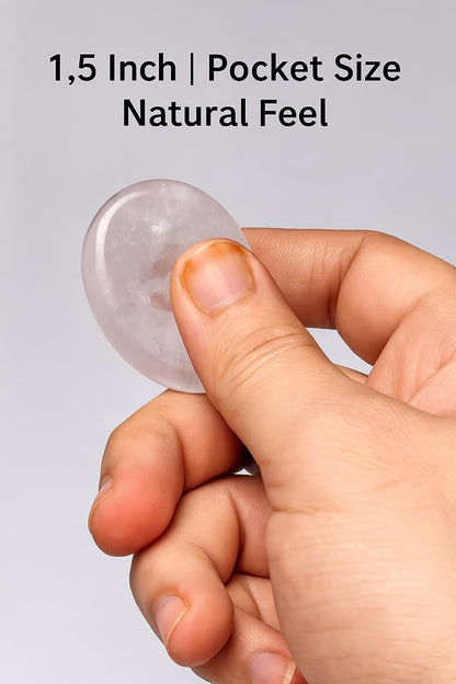 Natural Polished Thumb Palm Crystal for Meditation, Labradorite Worry Stone for Stress Relief, Anxiety Support & Pocket Reiki Healing