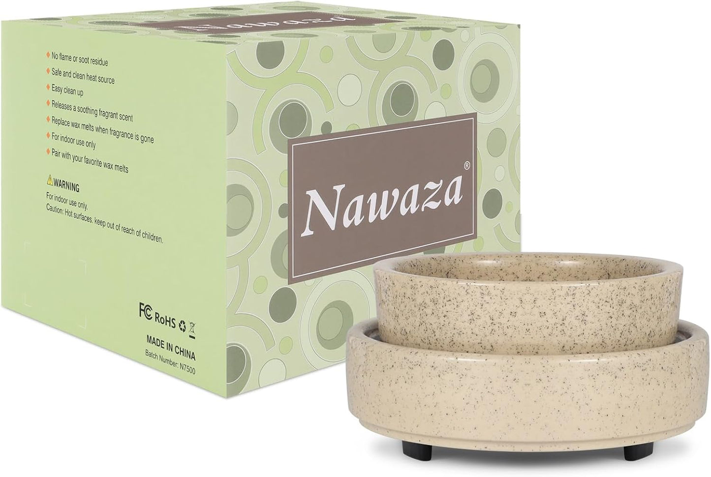 nawaza Ceramic Wax Melt Warmer Fragrance, 3 in1 Electric Candle Wax Warmer, Scented Wax Melt Wax Cubes Melter Fragrance Warmer for Home,Office, Birthday Gifts for Women Mom(White-01)