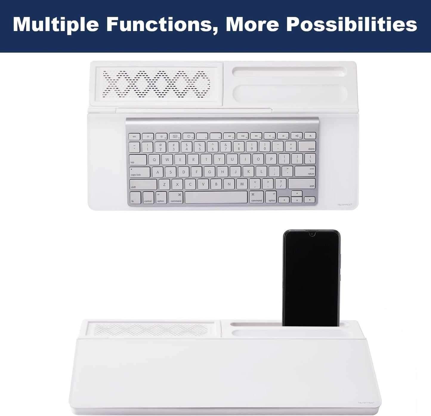 TSJ OFFICE Whiteboard Weekly Dry-Erase-Board - Desktop White Board Calendar Desk Organizers with Accessories Computer Keyboard Stand with Drawer, for Office, Home, School Supplies - White Calendar