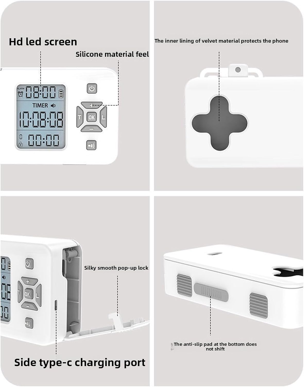 Fabater Phone Lock Box with Timer, Portable Self Discipline Phone Box,