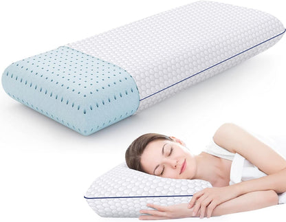 CushyOasis Memory Foam Pillows for Sleeping, Firm Bed Pillow, Standard Size